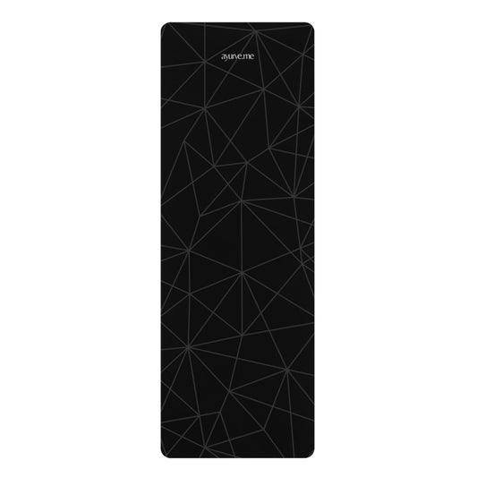 Rubber Yoga Mat – Eco‑Friendly, Non‑Slip (5 mm) | Black Petrol with Geometric Alignment