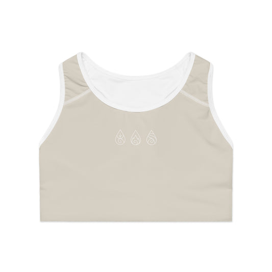 Yoga Sports Bra | Breathable & Supportive Ayurvedic Activewear - Sand Beige