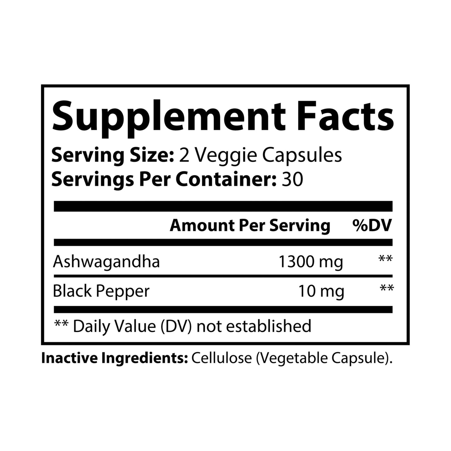 Ashwagandha + Black Pepper | Adaptogen for Stress, Focus & Energy