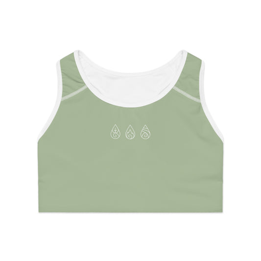 Yoga Sports Bra | Breathable & Supportive Ayurvedic Activewear - Sage Green