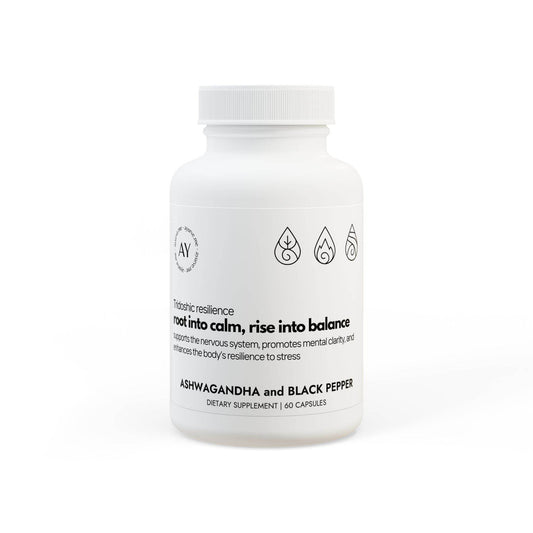Ashwagandha & Black Pepper Adaptogen | Focus & Energy Support - Supplement - (60 capsules) - ayurve.me