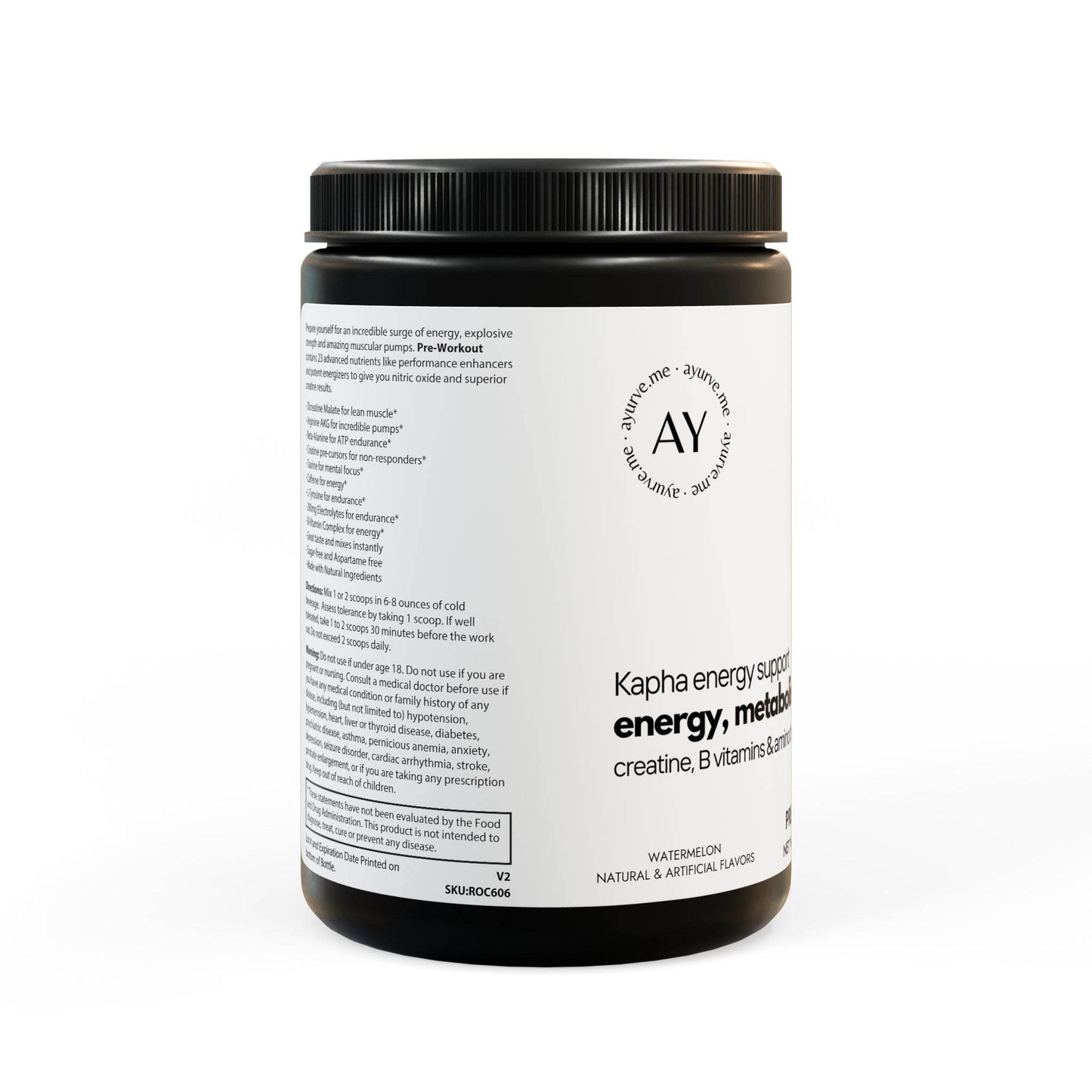 Pre-Workout | Creatine, B Vitamins & Amino Blend (Watermelon, 300g, 10.58oz) - ayurve.me