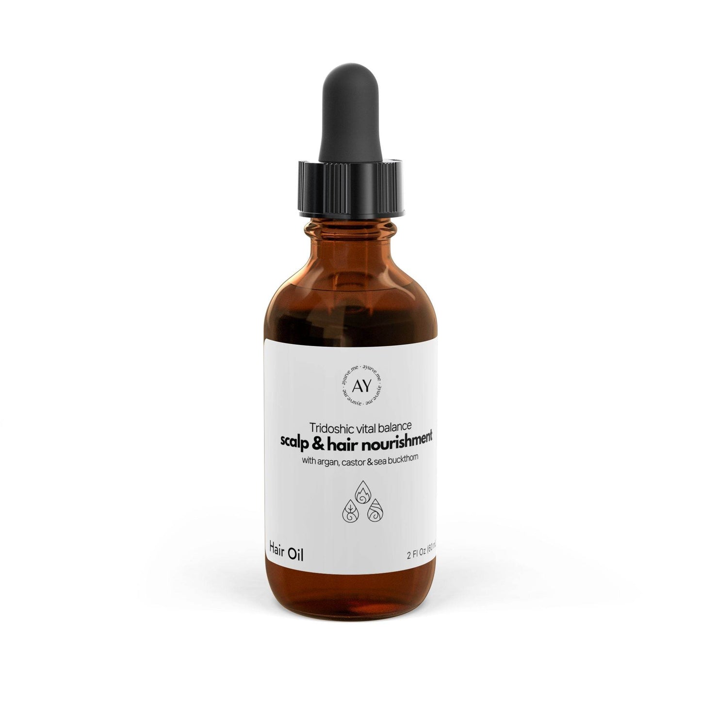 Hair Oil | Scalp & Hair Nourishment with Argan, Castor & Sea Buckthorn - ayurve.me