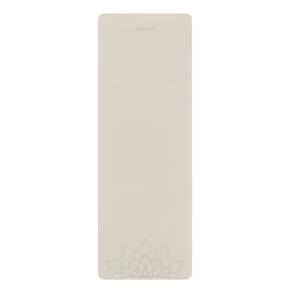 Rubber Yoga Mat – Eco‑Friendly, Non‑Slip (5 mm) | Sand Beige with Mandala Spiritual Design